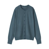 婦人　洗えるウールハイゲージクルーネックカーディガン