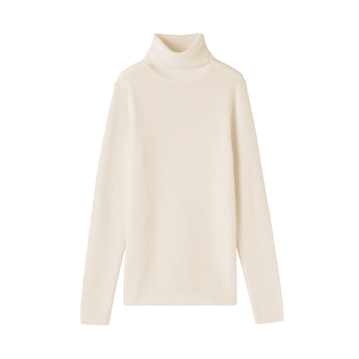 婦人　洗えるウールハイゲージリブタートルネックセーター