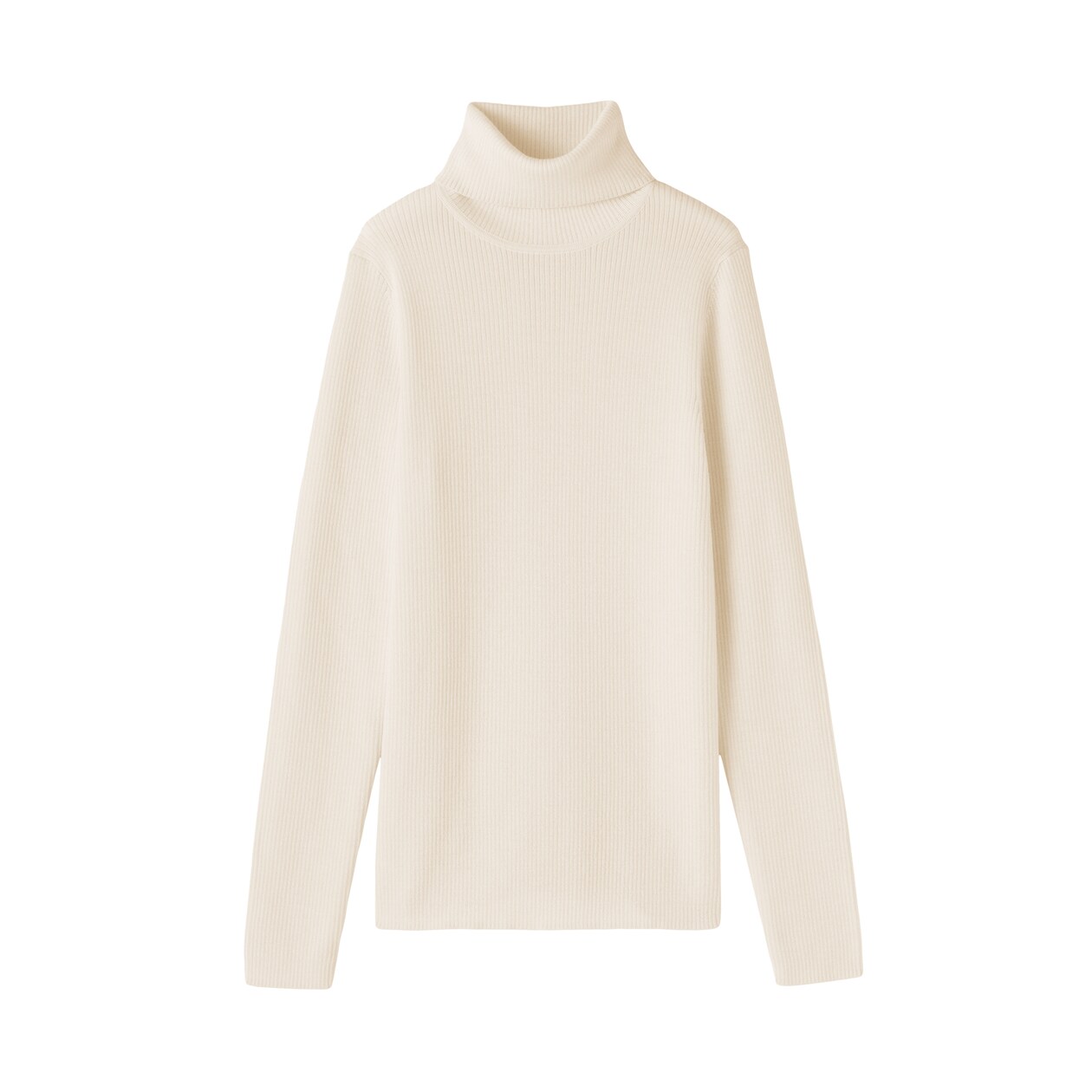 婦人　洗えるウールハイゲージリブタートルネックセーター