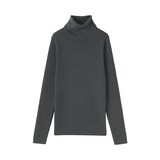 婦人　洗えるウールハイゲージリブタートルネックセーター