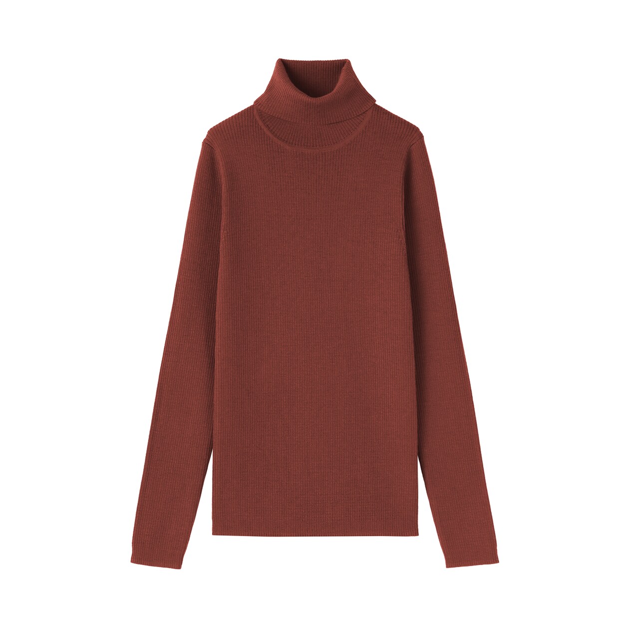 婦人　洗えるウールハイゲージリブタートルネックセーター