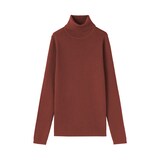 婦人　洗えるウールハイゲージリブタートルネックセーター