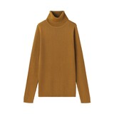 婦人　洗えるウールハイゲージリブタートルネックセーター