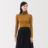 婦人　洗えるウールハイゲージリブタートルネックセーター