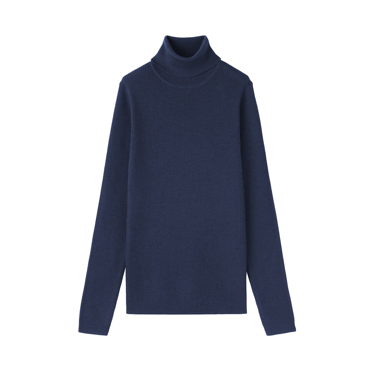 婦人　洗えるウールハイゲージリブタートルネックセーター