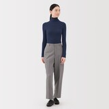 婦人　洗えるウールハイゲージリブタートルネックセーター