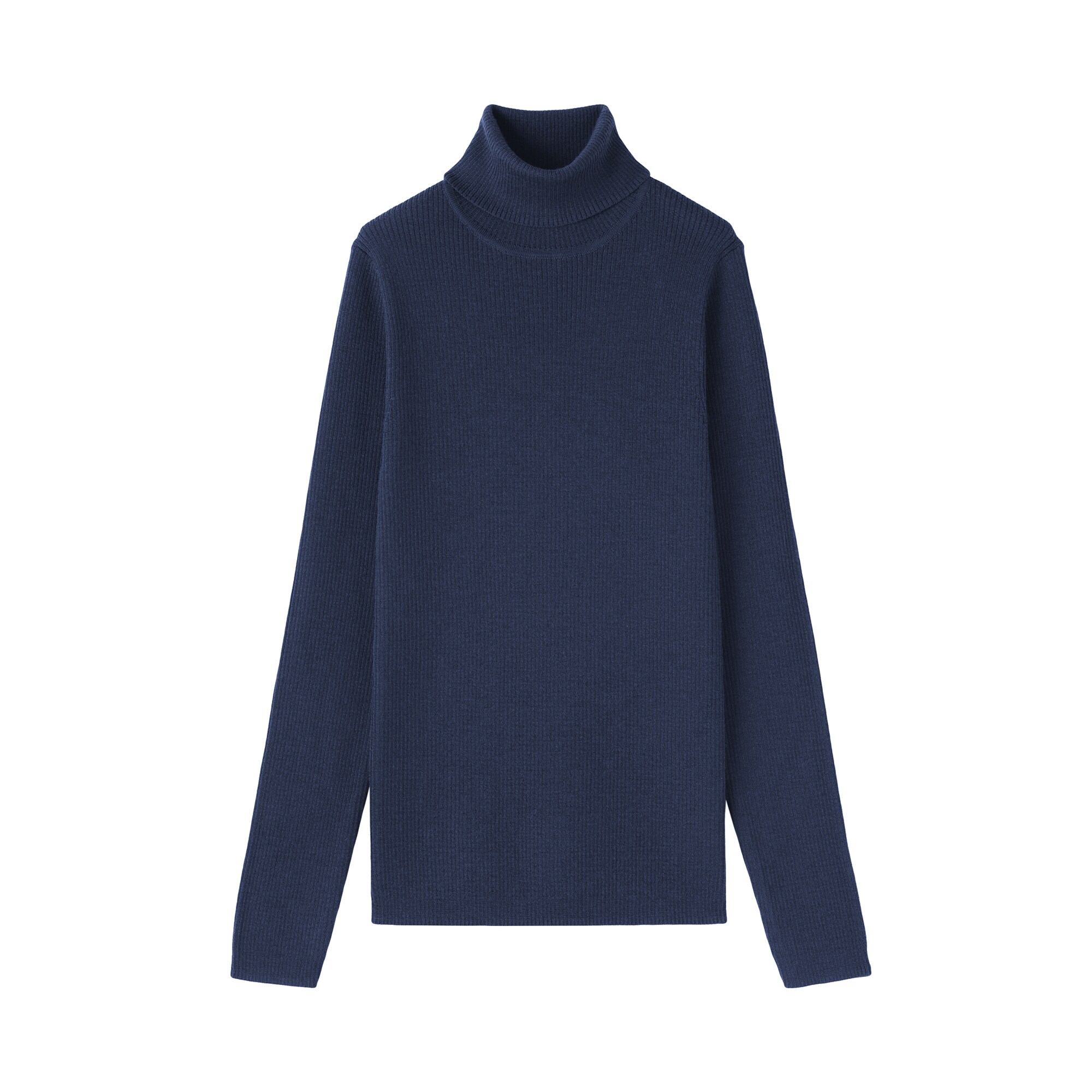 婦人　洗えるウールハイゲージリブタートルネックセーター