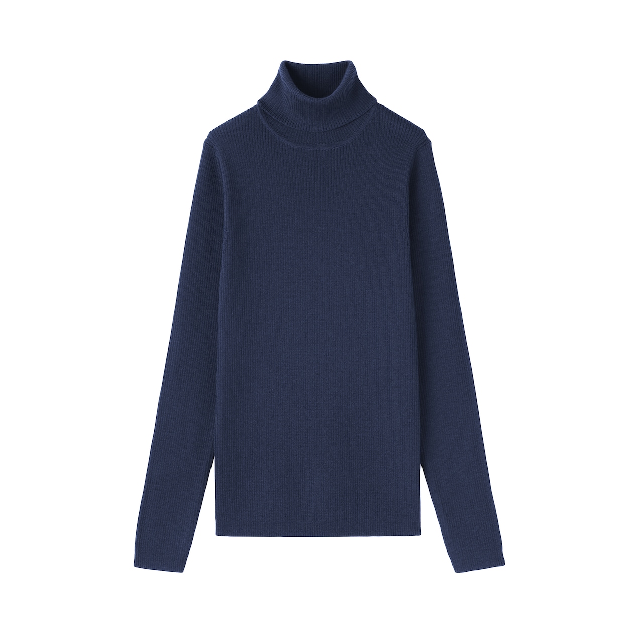 婦人　洗えるウールハイゲージリブタートルネックセーター