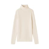 婦人　洗えるウールハイゲージリブタートルネックセーター