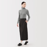 婦人　洗えるウールハイゲージリブタートルネックセーター