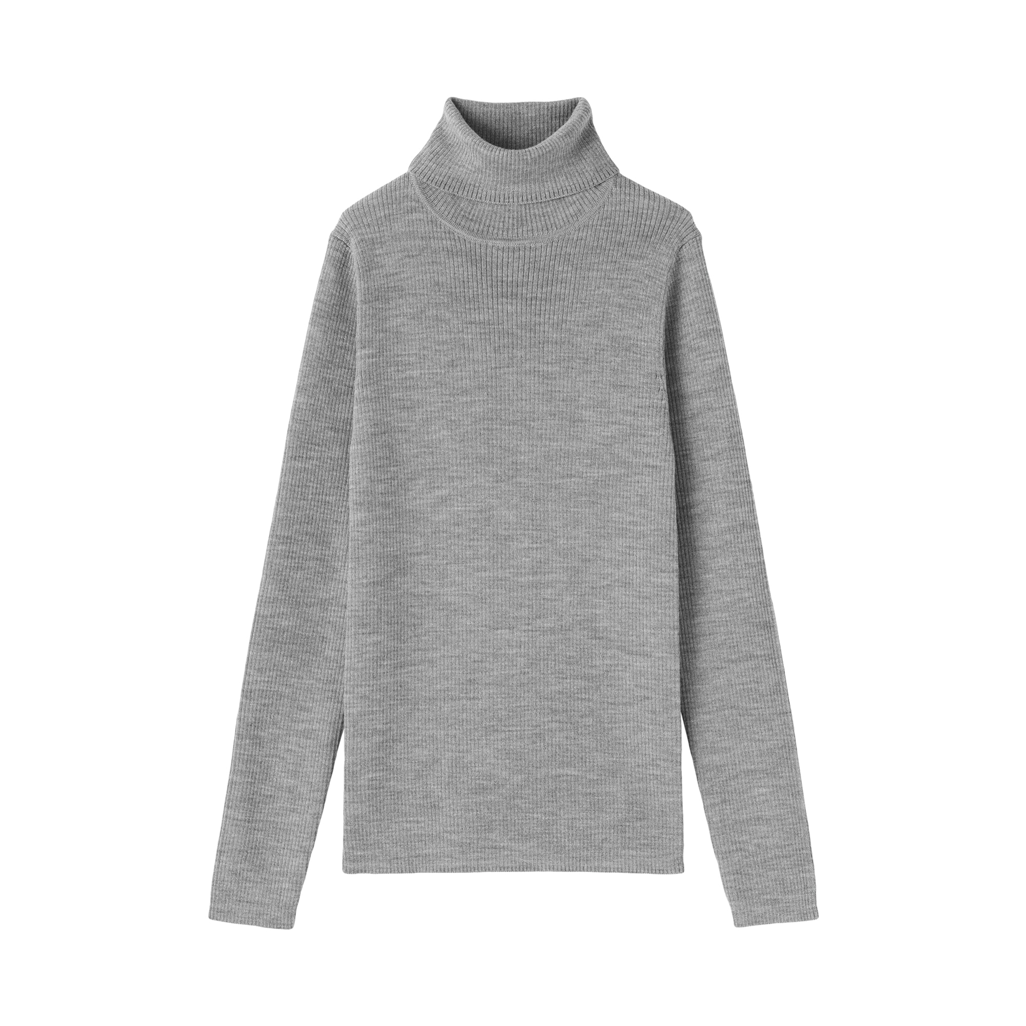 婦人　洗えるウールハイゲージリブタートルネックセーター