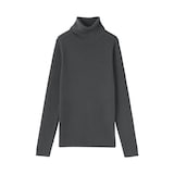 婦人　洗えるウールハイゲージリブタートルネックセーター