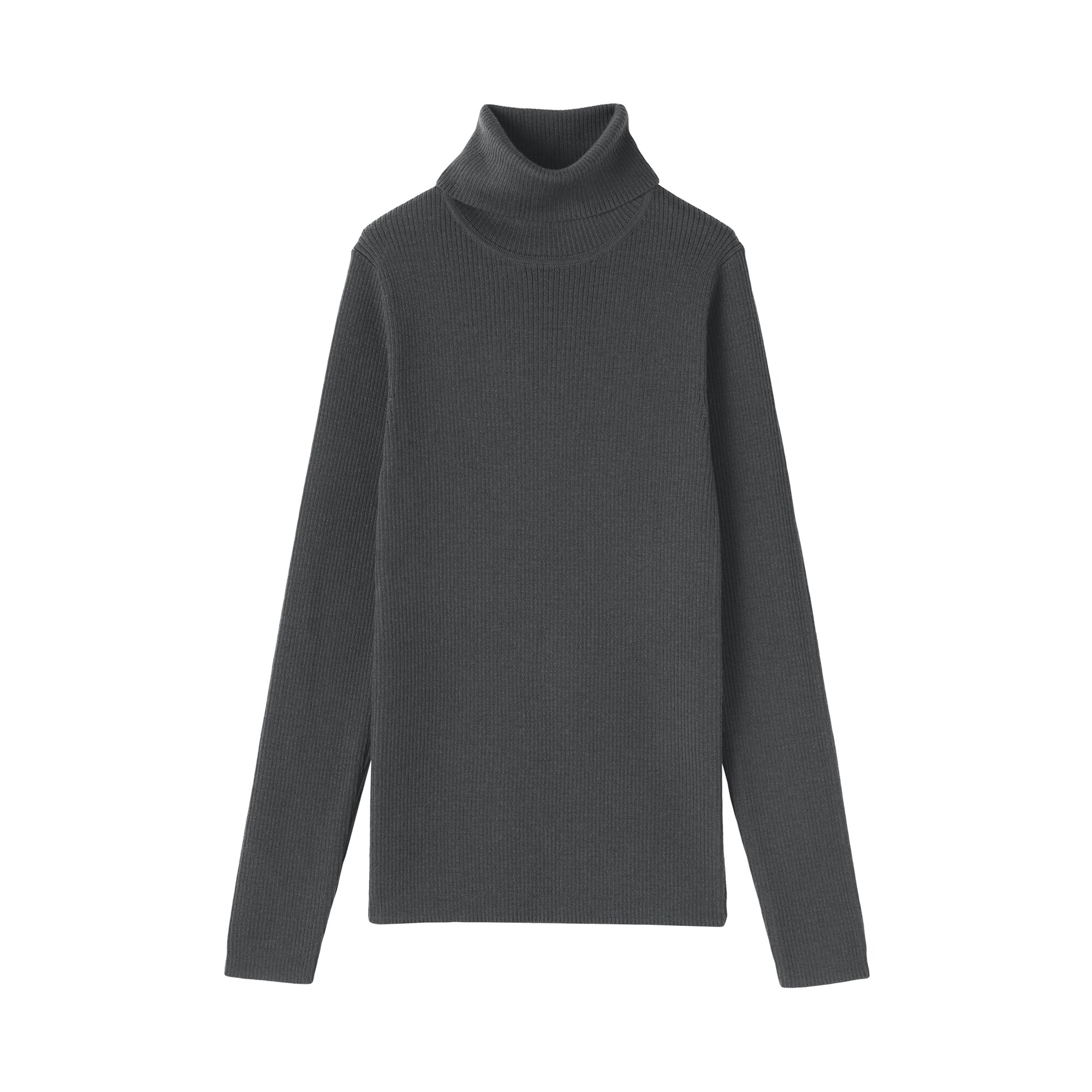 婦人　洗えるウールハイゲージリブタートルネックセーター