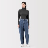 婦人　洗えるウールハイゲージリブタートルネックセーター