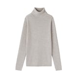 婦人　洗えるウールハイゲージリブタートルネックセーター