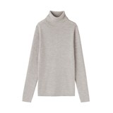 婦人　洗えるウールハイゲージリブタートルネックセーター