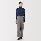 婦人　洗えるウールハイゲージリブタートルネックセーター