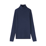 婦人　洗えるウールハイゲージリブタートルネックセーター