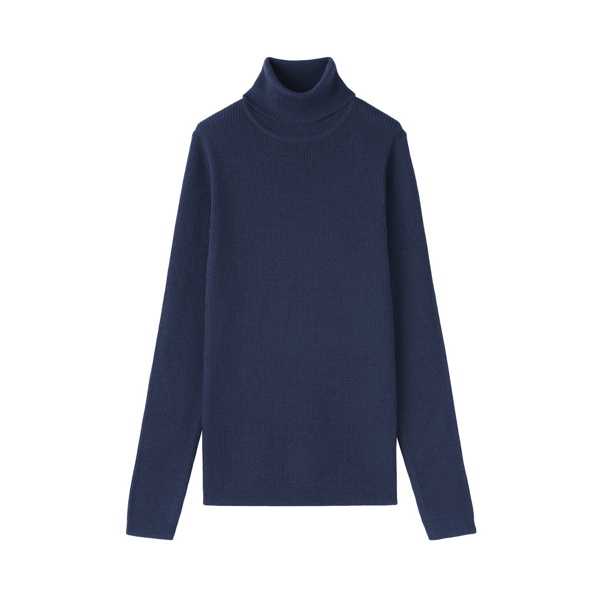 婦人　洗えるウールハイゲージリブタートルネックセーター