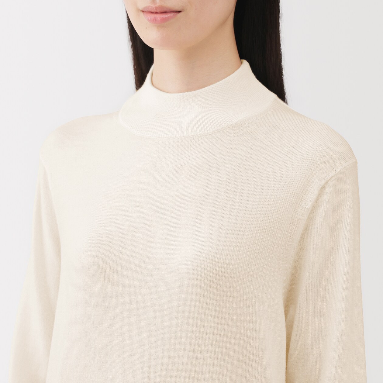 婦人　洗えるウールハイゲージハイネックセーター