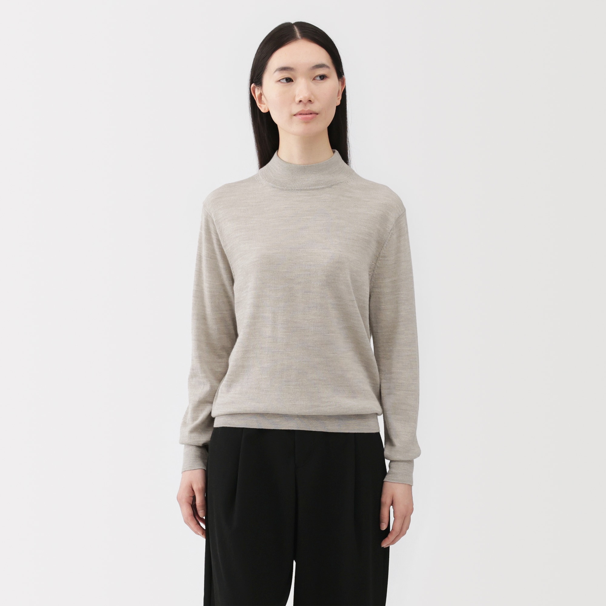 婦人　洗えるウールハイゲージハイネックセーター