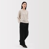 婦人　洗えるウールミドルゲージクルーネックセーター