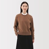 婦人　洗えるウールミドルゲージクルーネックセーター