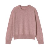 婦人　洗えるウールミドルゲージクルーネックセーター