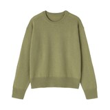 婦人　洗えるウールミドルゲージクルーネックセーター