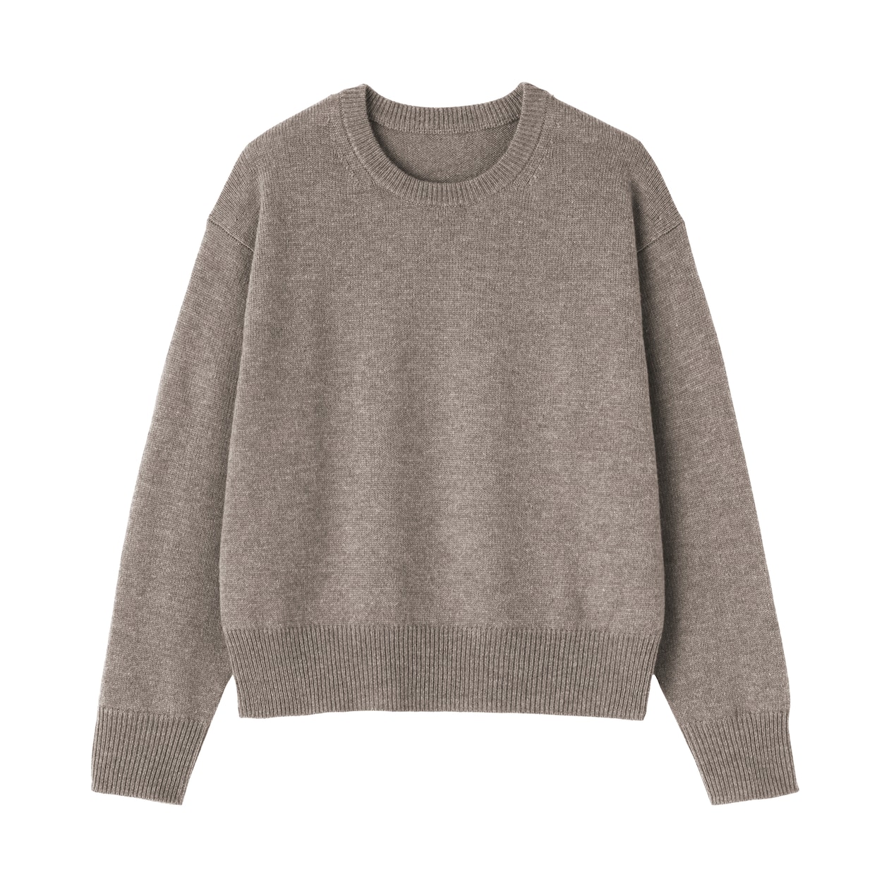 婦人　洗えるウールミドルゲージクルーネックセーター