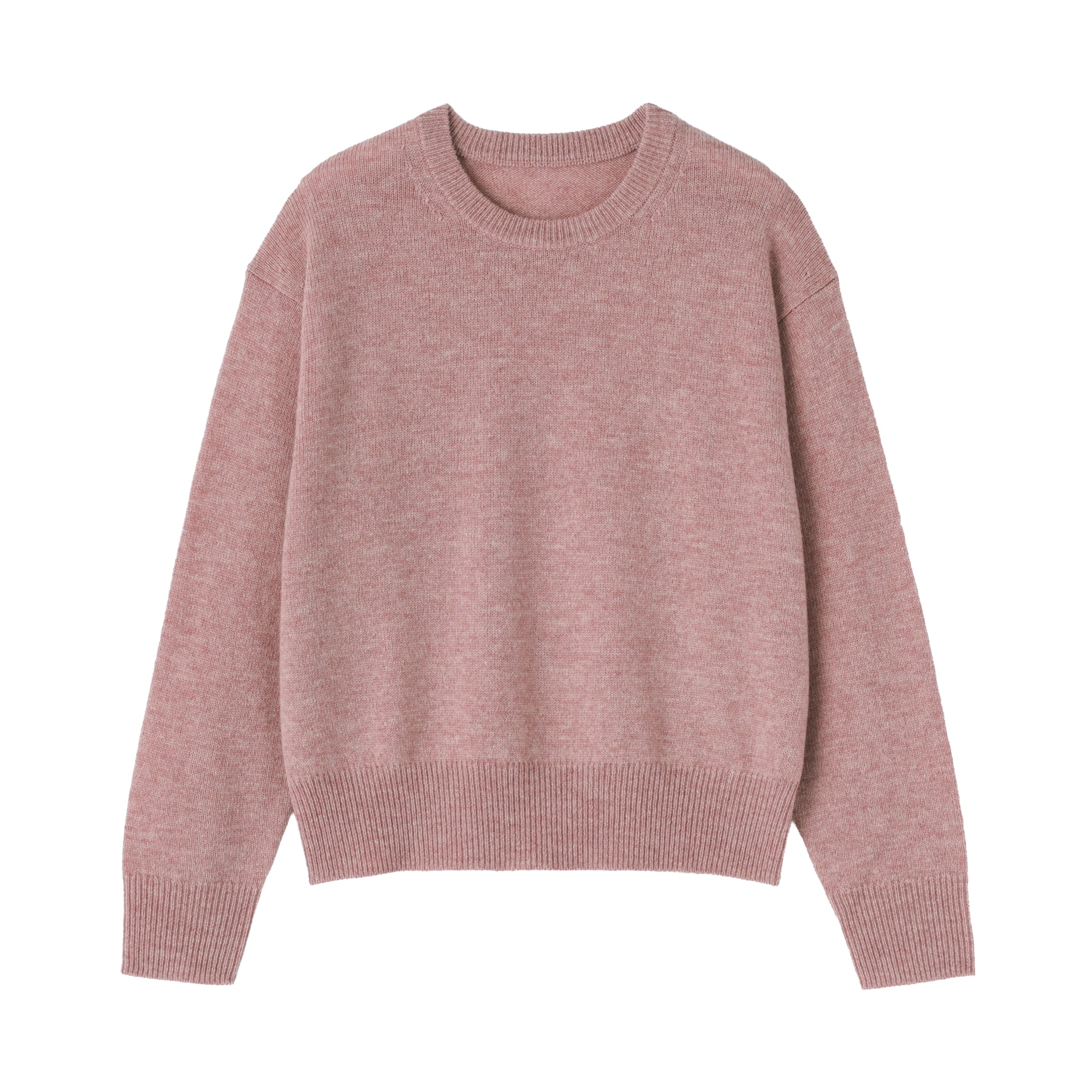 婦人　洗えるウールミドルゲージクルーネックセーター