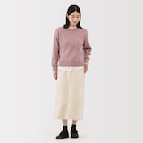 婦人　洗えるウールミドルゲージクルーネックセーター