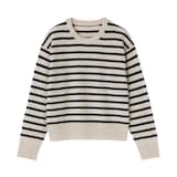 婦人　洗えるウールミドルゲージクルーネックセーター