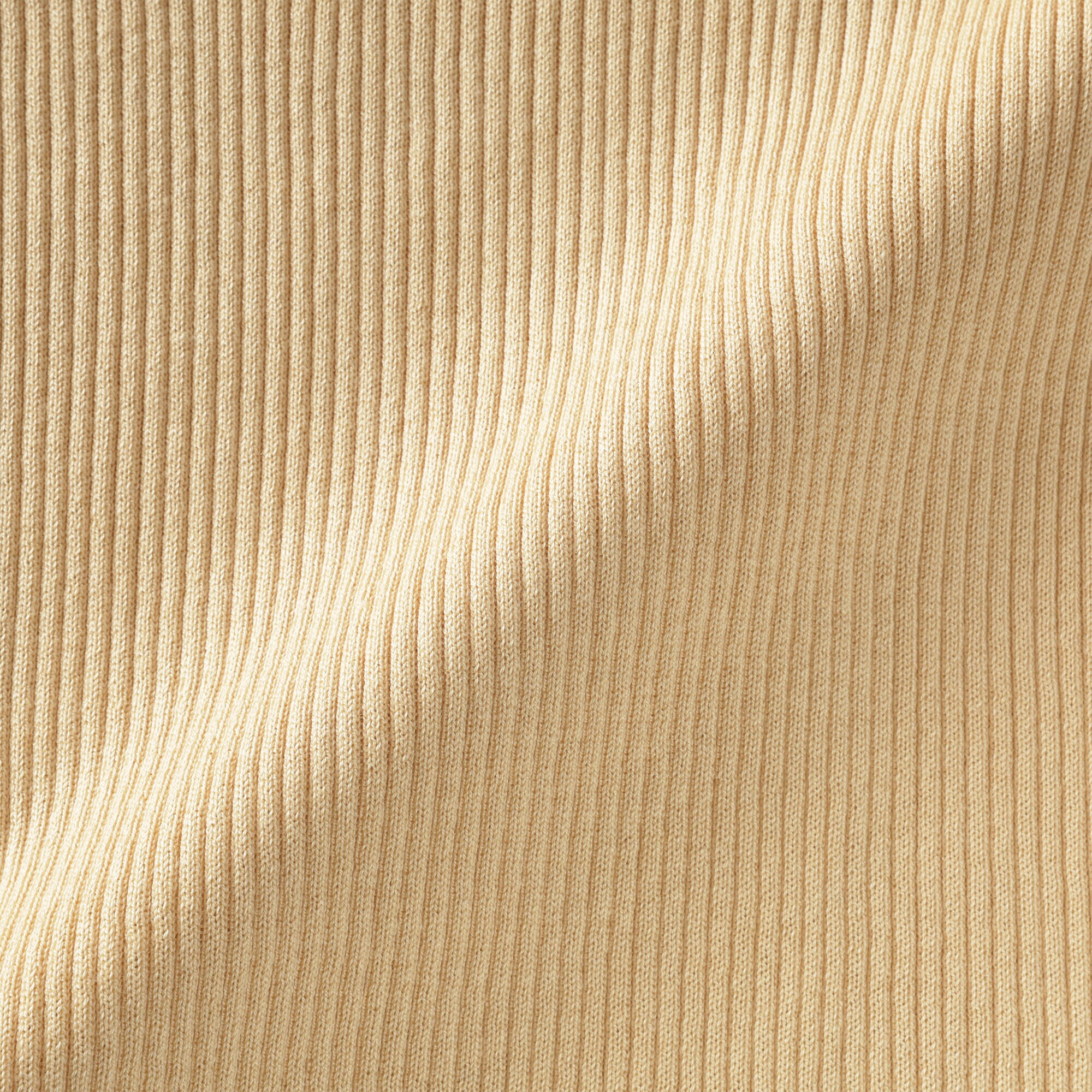 婦人　なめらかリブ編み五分袖セーター