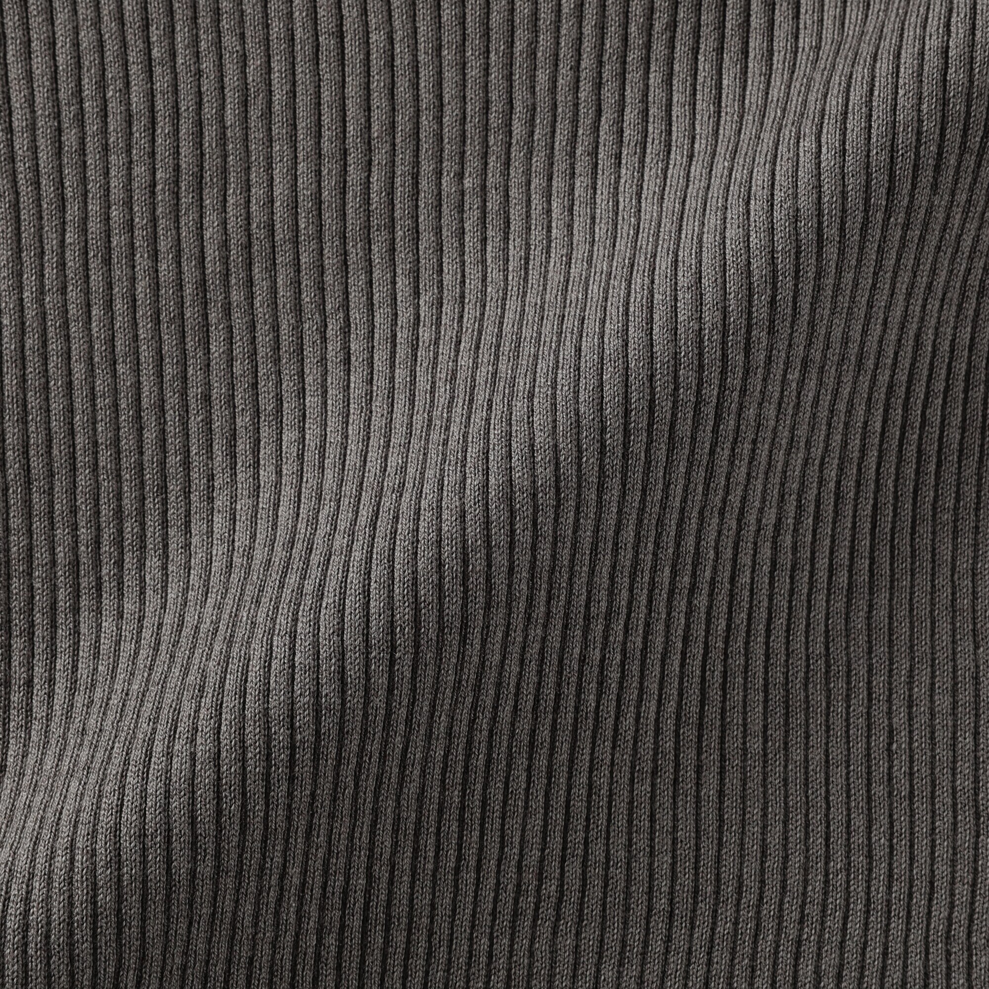 婦人　なめらかリブ編み五分袖セーター