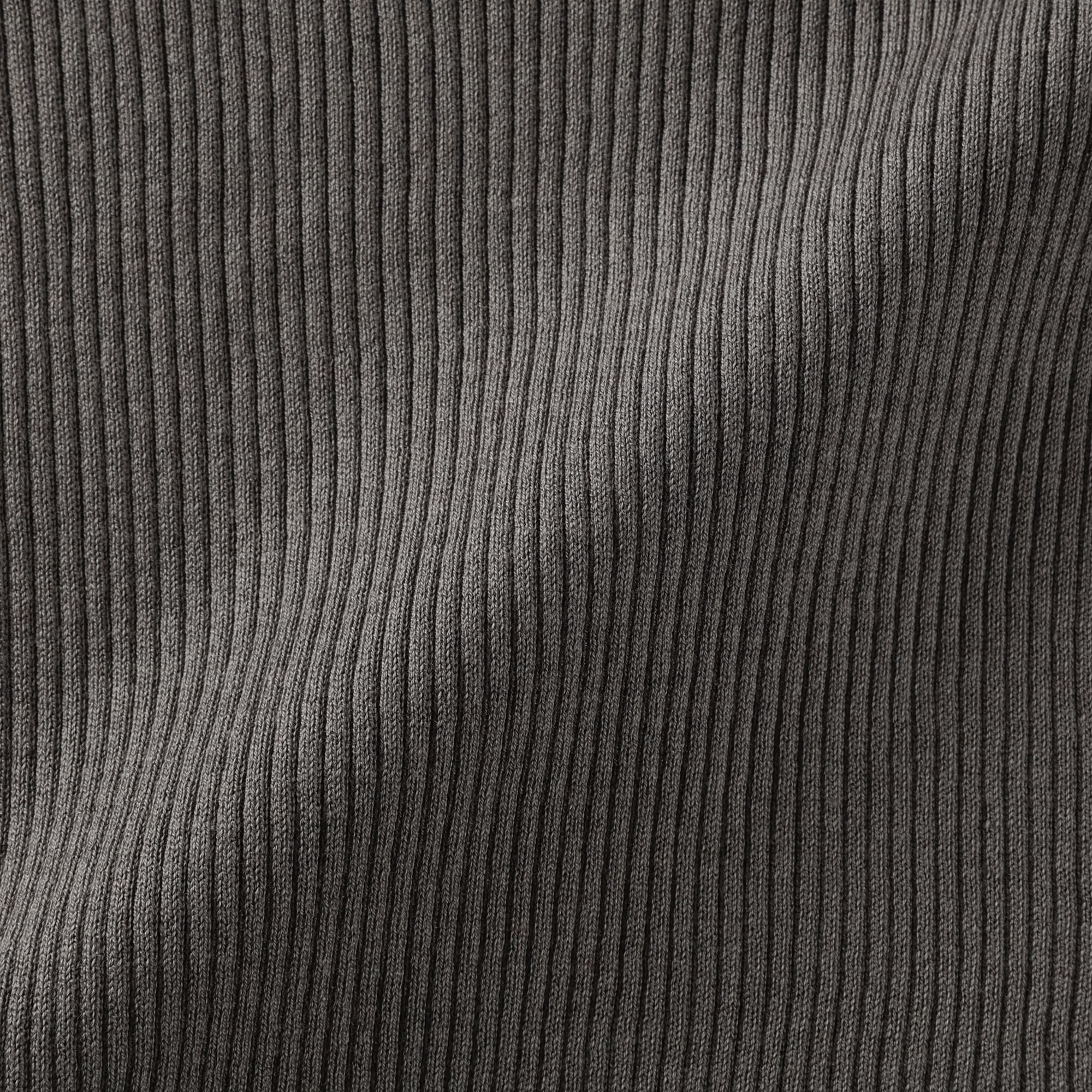 婦人　なめらかリブ編み五分袖セーター