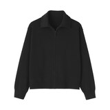 婦人　洗えるミラノリブ編みブルゾン