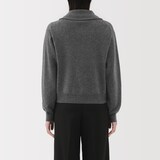 婦人　洗えるミラノリブ編みブルゾン