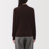 婦人　洗えるウールハイゲージポロカーディガン