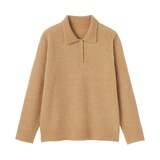 婦人　ウール混ブークレポロセーター