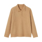 婦人　ウール混ブークレポロセーター