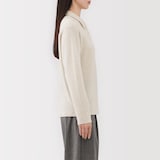 婦人　ウール混ブークレポロセーター