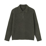 婦人　ウール混ブークレポロセーター