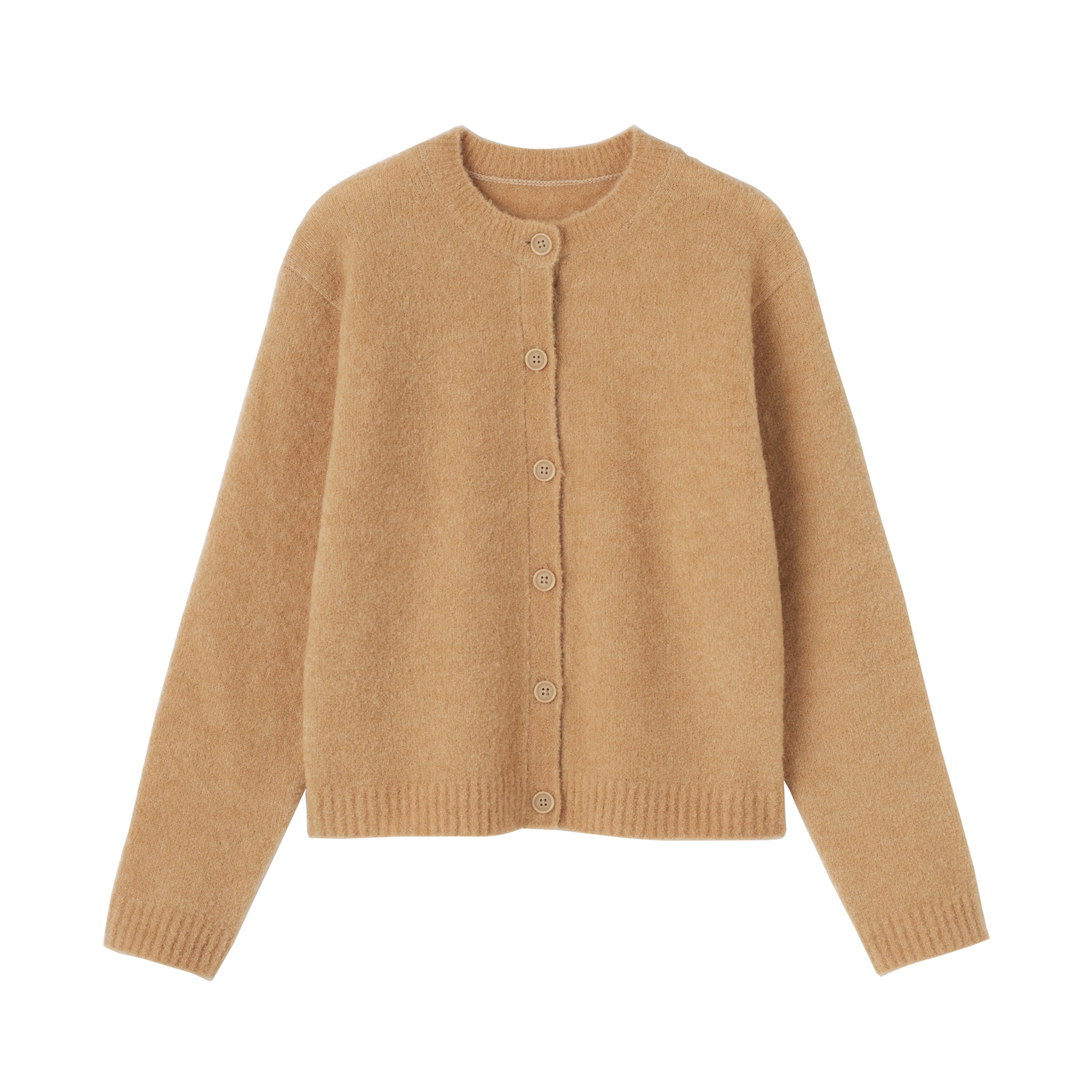 婦人　ウール混ブークレクルーネックカーディガン