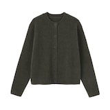 婦人　ウール混ブークレクルーネックカーディガン