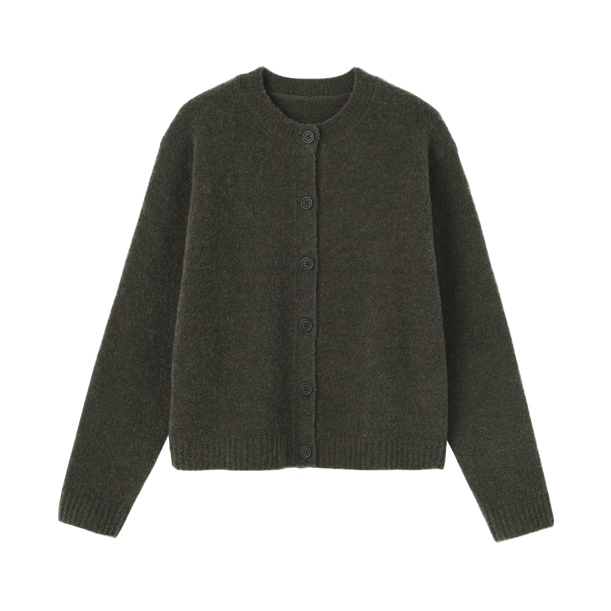 婦人 ウール混ブークレクルーネックカーディガン | 無印良品