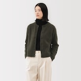 婦人　ウール混ブークレクルーネックカーディガン