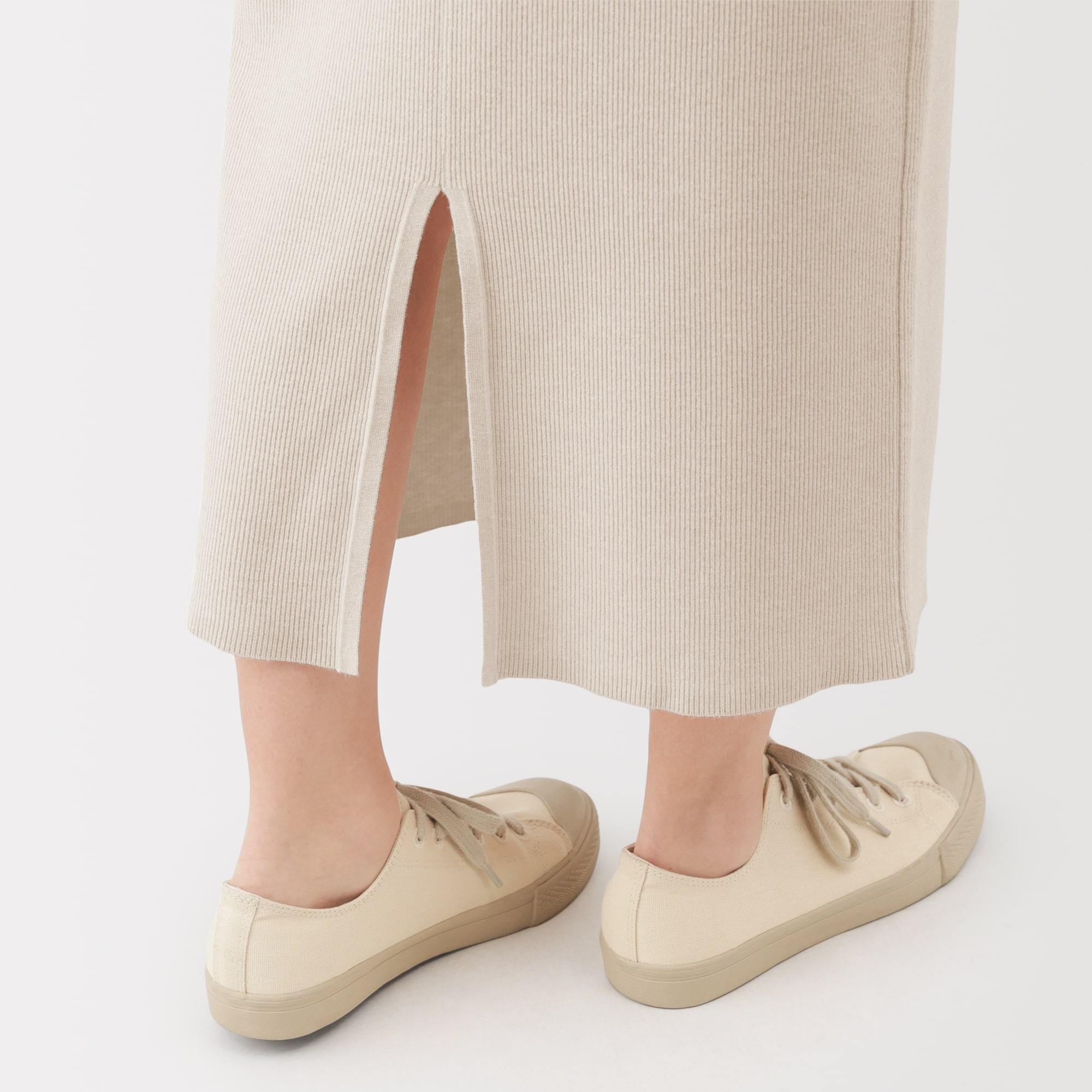 婦人　洗えるミラノリブ編みスカート