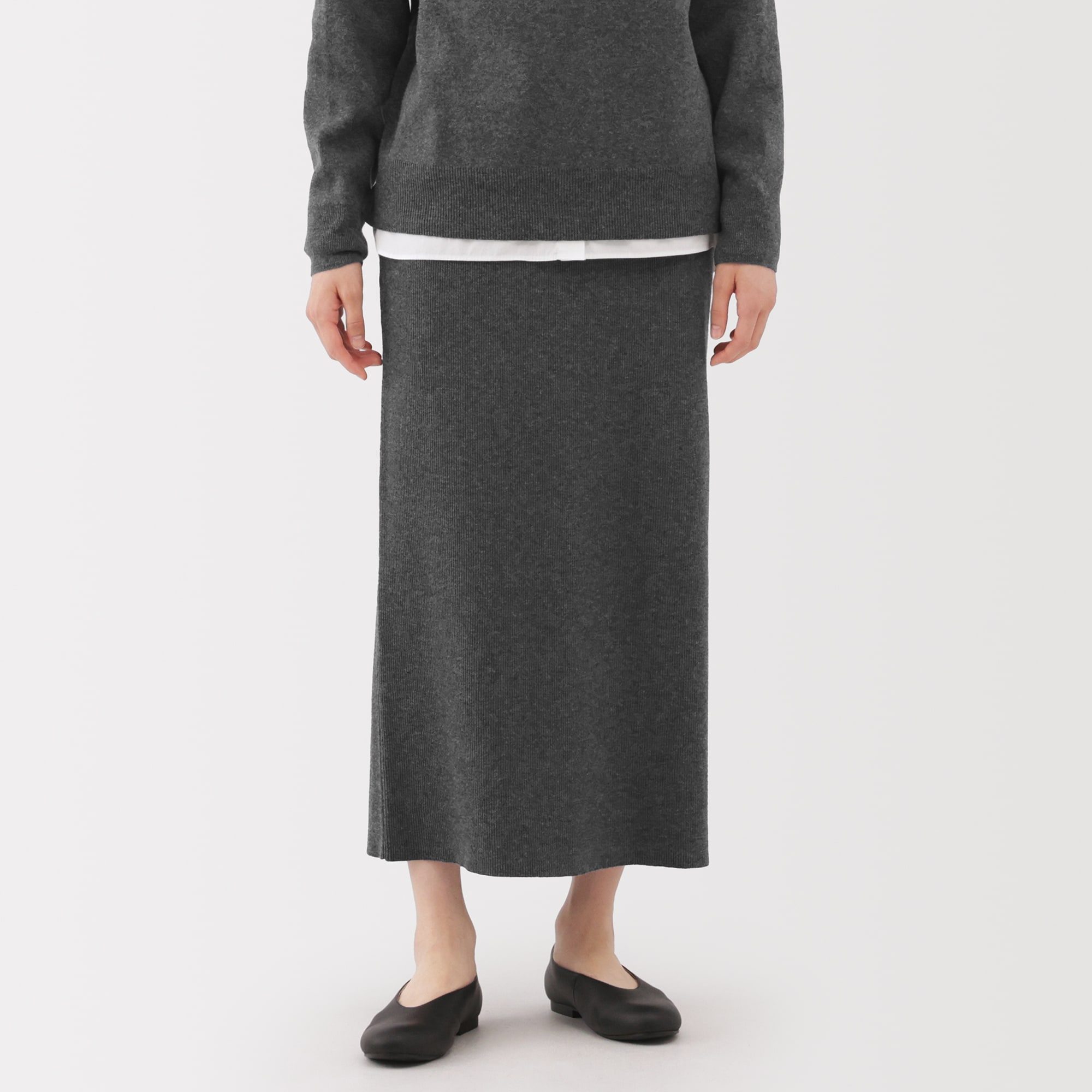 婦人 洗えるミラノリブ編みスカート | 無印良品