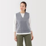 婦人　洗えるミラノリブ編みベスト